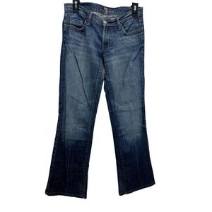 7 For All Mankind Bootcut Jeans Womens Size 26x29  Embellished Pockets Med. Wash